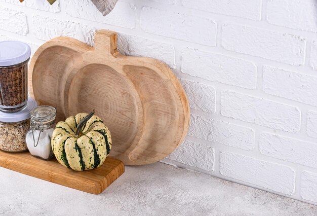 kitchen counter with utensils